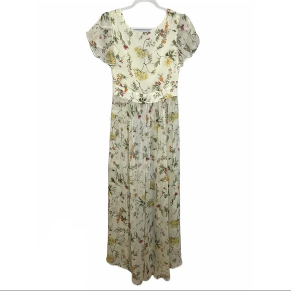 Lulu’s Long Floral Print Hi-Lo V Neck Blouse - Picture 3 of 10